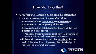Professional Learning Focus