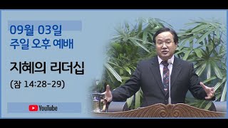 230903 오후예배-지혜의 리더십(잠 14:28-29)