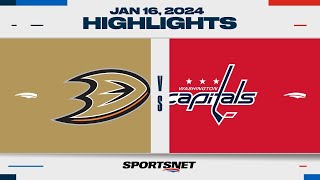 NHL Highlights | Ducks vs. Capitals - January 16, 2024