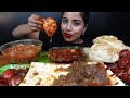 asmr eating spicy chettinad mutton curry chicken curry poori rice big bites asmr eating mukbang