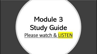Module 3 Study Guide Questions #1-11