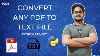 Convert any pdf file to text file | python project for beginners| python project tutorial