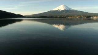 河口湖（11）　早朝の富士山、逆さ富士