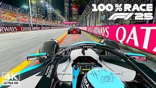F1 25 Ultra Realistic Gameplay 4K | George Russell's Mercedes AMG W16 | 2025 Singapore GP 100% Race