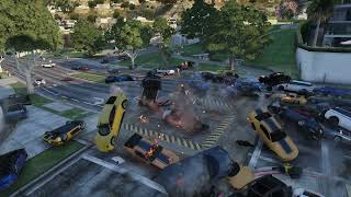 NPC Cars Cross Road Jump In Grand Theft Auto V 2024  ep84