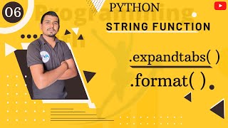 string expandtabs function in python |string format function in python(Hindi) #string #avitsupaul