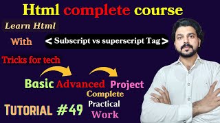 Subscript vs superscript tag in Html|Html complete course|Tricks for tech|Tutorial#49.