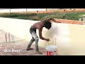 wall paint techniques at out side house បញ្ចប់ការងារថ្នាំខាងក្រៅផ្ទះ construction work