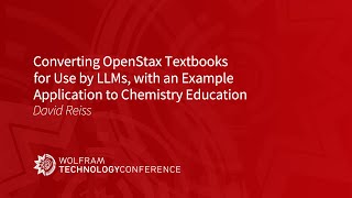 Converting OpenStax Textbooks for Use by LLMs, with an Example Application to Chemistry Education