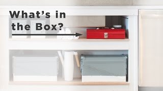 What is in the box? DIY kitchen accessories for open shelves