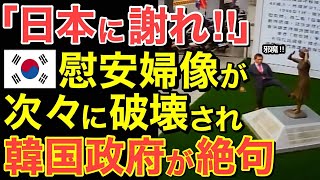 【海外の反応】「慰安婦像なんて要りません！」慰安婦像を隣国の若者たちが次々破壊！政府の反日洗脳が解かれ絶句・・