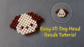 Easy 2D Dog Head Bead Tutorial // BEADS KEYCHAINS // Gantungan Kunci Manik Manik Kepala Anjing 2D