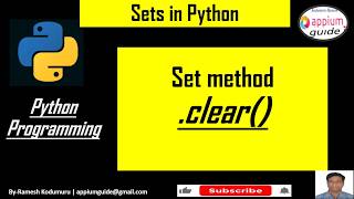 Python Sets #2 | clear() Method