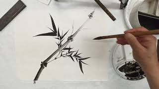 現代國畫入門［10-5學畫仰竹］How to learn modern Chinese painting? (10-4 Learn to draw Up-bamboo）國畫教學視頻