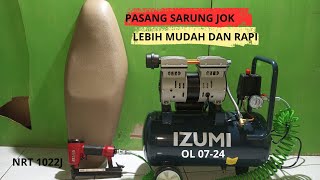 review mesin staples angin NRT 1022J langsung buat pasang sarung jok motor