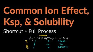 Common Ion Effect, Ksp, and Solubility. How to Calculate Solubility with Common Ion Effect.