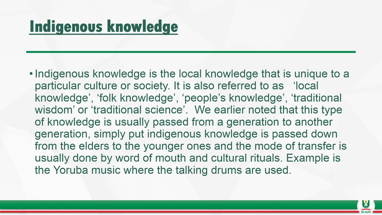 Concept Of Indigenous Knowledge Management - YouTube