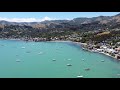 akaroa drone video 4k banks peninsula south island new zealand