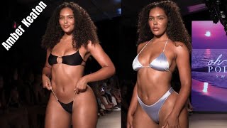 AMBER KEATON In Slow Motion | Oh POLLY Swimwear Show | Curvy Model | Miami Swim Week 2024 | 4K