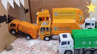 垃圾車玩具車被怪物紙箱吃掉了！垃圾車影片集 || 車車玩具|| Garbage truck toy car