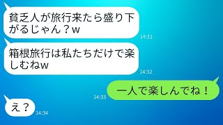 貧乏だと決めつけて、ママ友の旅行から私を外したクズママ。「お金がないんでしょw」と言われたが、旅行当日に私の真実を話したら彼女の反応が面白かったwww。