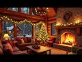 magical winter porch vibes ❄ soothing jazz with a cozy fireplace and gentle snowfall for relaxation🔥