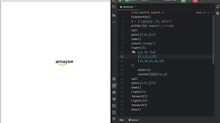 How to Draw the Amazon Logo using Python Turtle | ASMR | No Talking