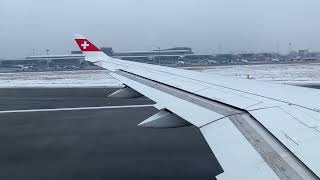 Swiss A220 takeoff from Warsaw