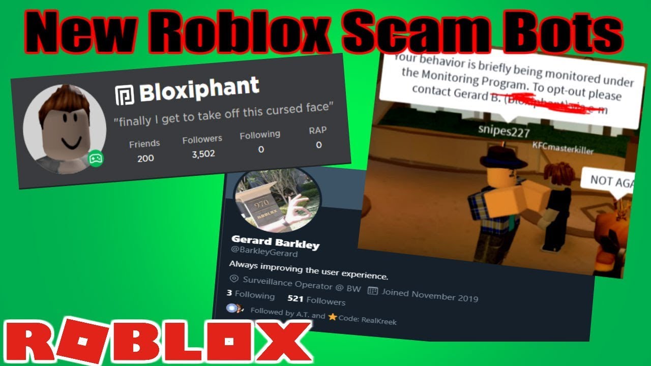 New Evolved Roblox Scam Bots Youtube