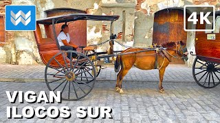 [4K] Kalesa Ride Tour in Vigan Ilocos Sur Philippines 🇵🇭 Horse-Drawn Carriage | Calle Crisologo