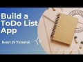 Todo List App Tutorial With React JS - Beginner React JS Project Tutorial Using Hooks