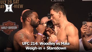 UFC 214: Welterweight Champ Tyron Woodley vs Demian Maia Weigh-In + Staredown (HD / FULL)