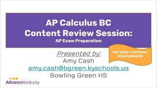 AP Calculus BC Content Review Session #5 - AP Exam Preparation