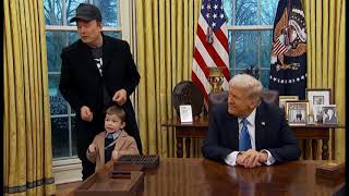 Elon Musk’s son X mimics his dad during Oval Office presser with Trump