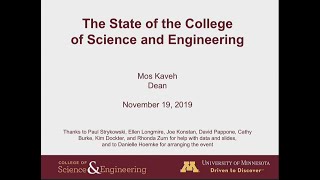 CSE Dean's State of the College 2019
