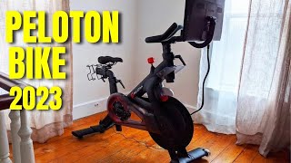 Peloton Exercise Bike with Immersive 22 Inch HD Touchscreen | Best Spin Bike For Indoor Workout