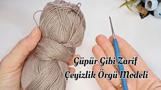 Aşık Oldum!..Kolay Tığ İşi Örgü Modeli-Yelek Bluz Şal Modeli-Yeni Başlayanlar İçin Kolay Anlatım