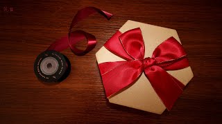 How to tie ribbon bow on hexagon gift box | 六邊形禮盒蝴蝶結