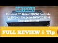 GOTEGA External CD Drive USB 3.0 Portable CD DVD +/-RW.  FULL REVIEW & TIP on File not Reading..
