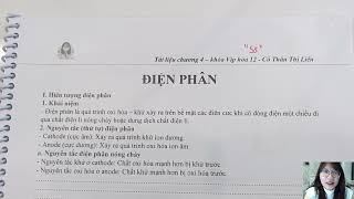 LÝ THUYẾT ĐIỆN PHÂN DỄ HIỂU - HÓA 12 CHƯƠNG TRÌNH MỚI