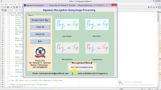 Matlab Code for Signature Recognition Using Image Processing