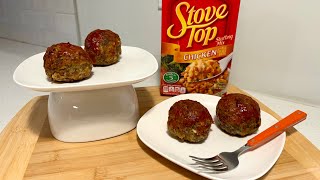 STOVE TOP STUFFING JUMBO MEATBALLS! Easy and Delicious Dinner Recipe