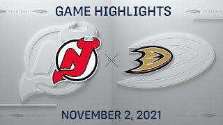 NHL Highlights | Devils vs. Ducks - Nov. 2, 2021