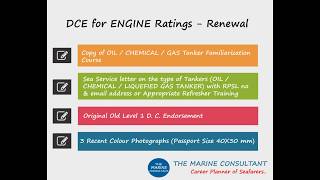 DCE RATINGS - ENGINE \u0026 DECK