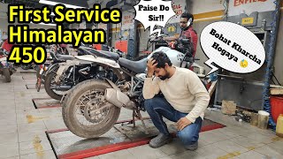 First Service vlog | All new Himalayan 450 | Service Cost? | Step by Step details | Ride and Guide