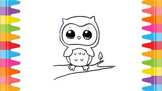 How to Draw Baby Owl Step by Step | Easy Drawings