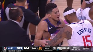 DeMarcus Cousins is so mad about Deandre Ayton game winning dunk he shoves Devin Booker 👀