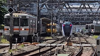 E353系あずさ21号到着 313系\u0026211系発車 かいじ28号 入線 甲府駅 ドクター東海 キヤ95系発車待ち