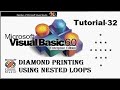 Nested loop in Visual Basic | pattern programs in visual basic | how to make diamond Tutorial 32