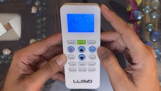 Lloyd Ac Remote Functions | Lloyd Ac Remote Settings | Lloyd Ac Remote Control